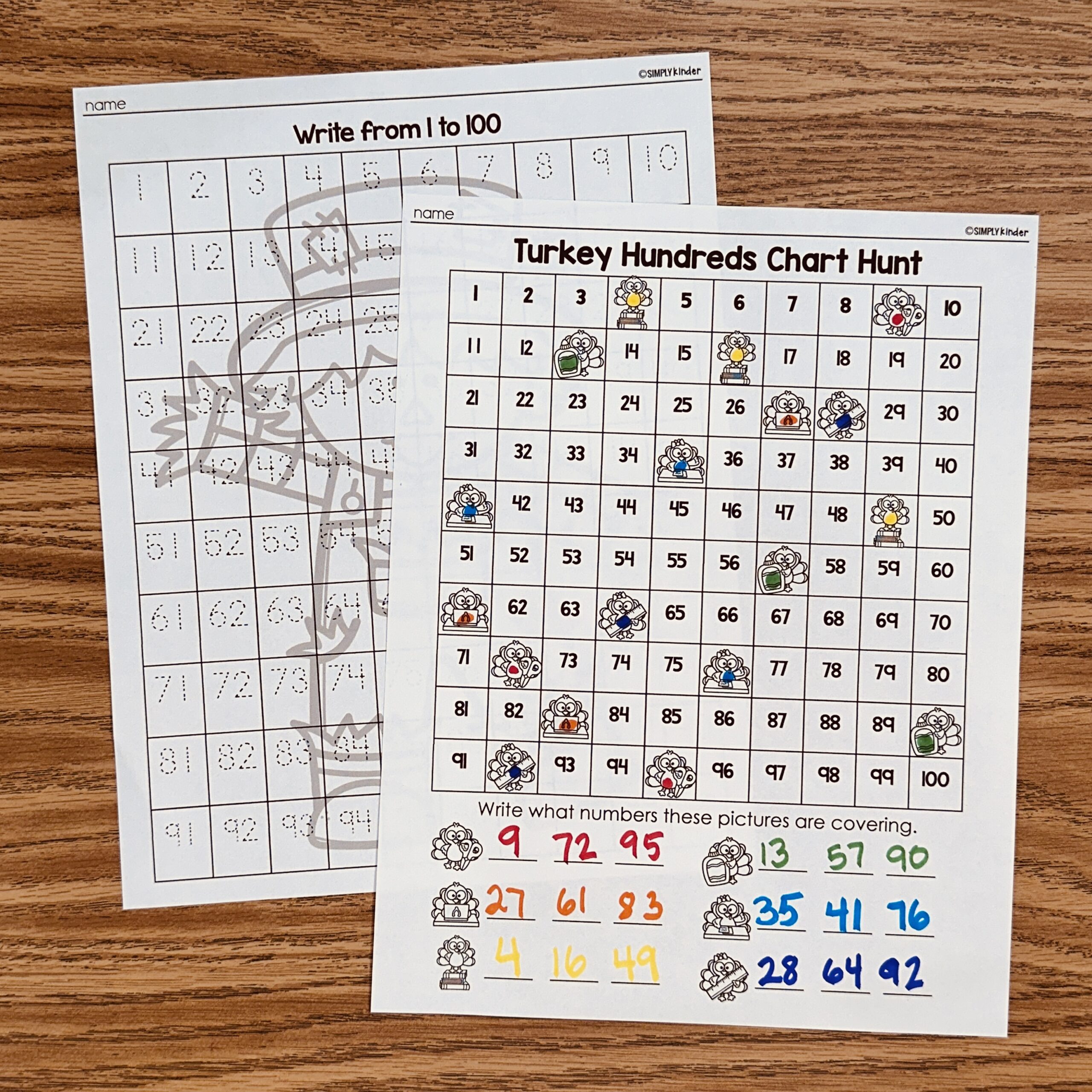November Hundreds Chart Printables - Simply Kinder + Printable Membership