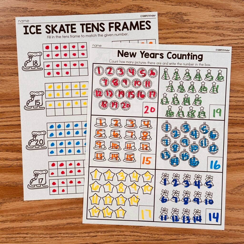 December Counting Printables - Simply Kinder + Printable Membership