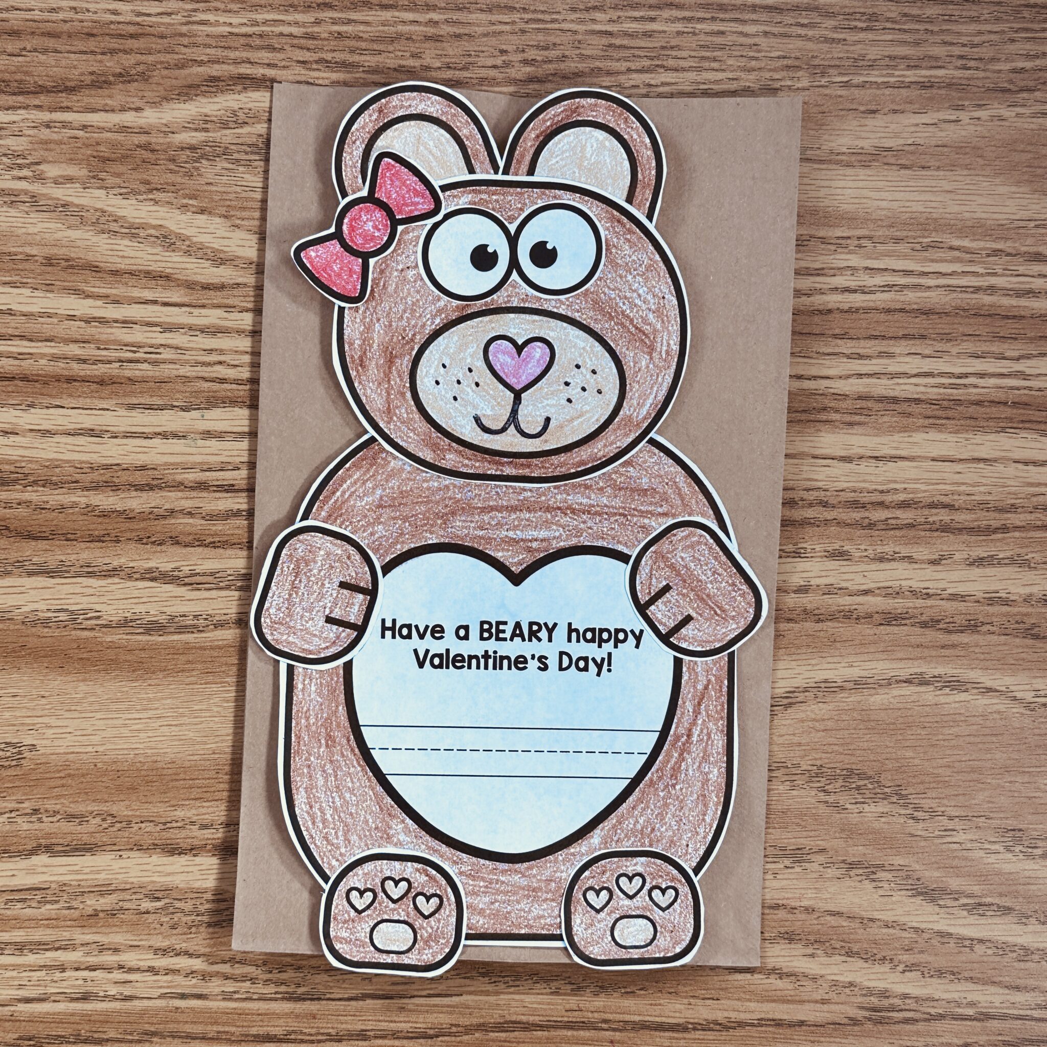 Bear Valentine’s Day Bag Craft - Simply Kinder + Printable Membership