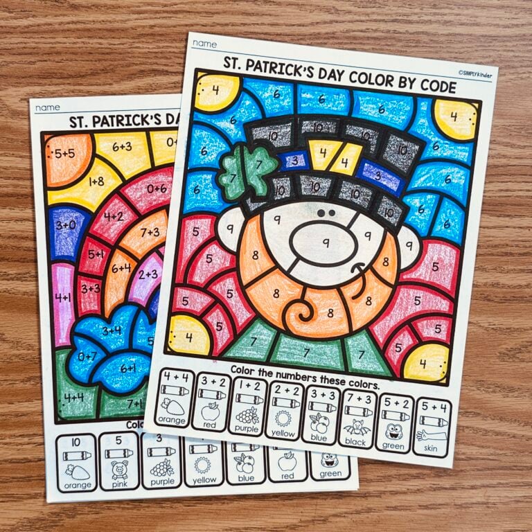St. Patrick's Day No-Prep Addition Printables: Color By Codes - Simply ...