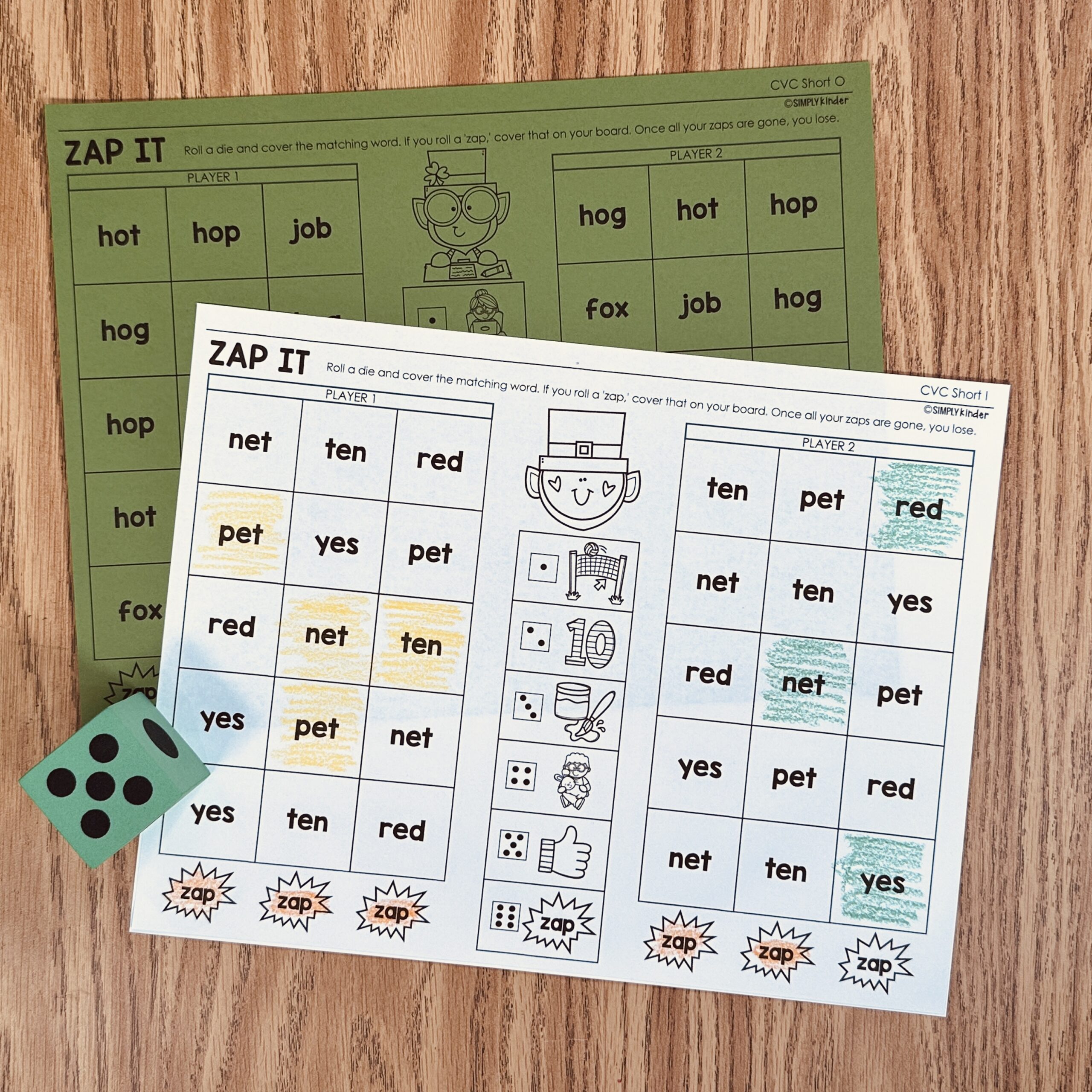 St. Patrick’s Day CVC No Prep Games - Zap It - Simply Kinder ...
