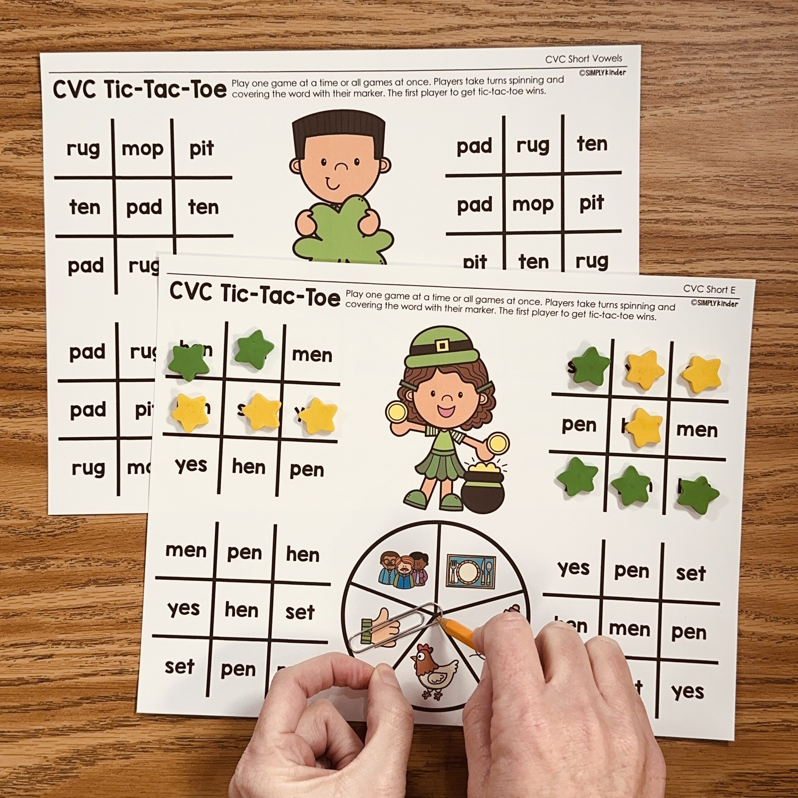 St. Patrick’s Day CVC No Prep Games - Tic-Tac-Toe - Simply Kinder ...