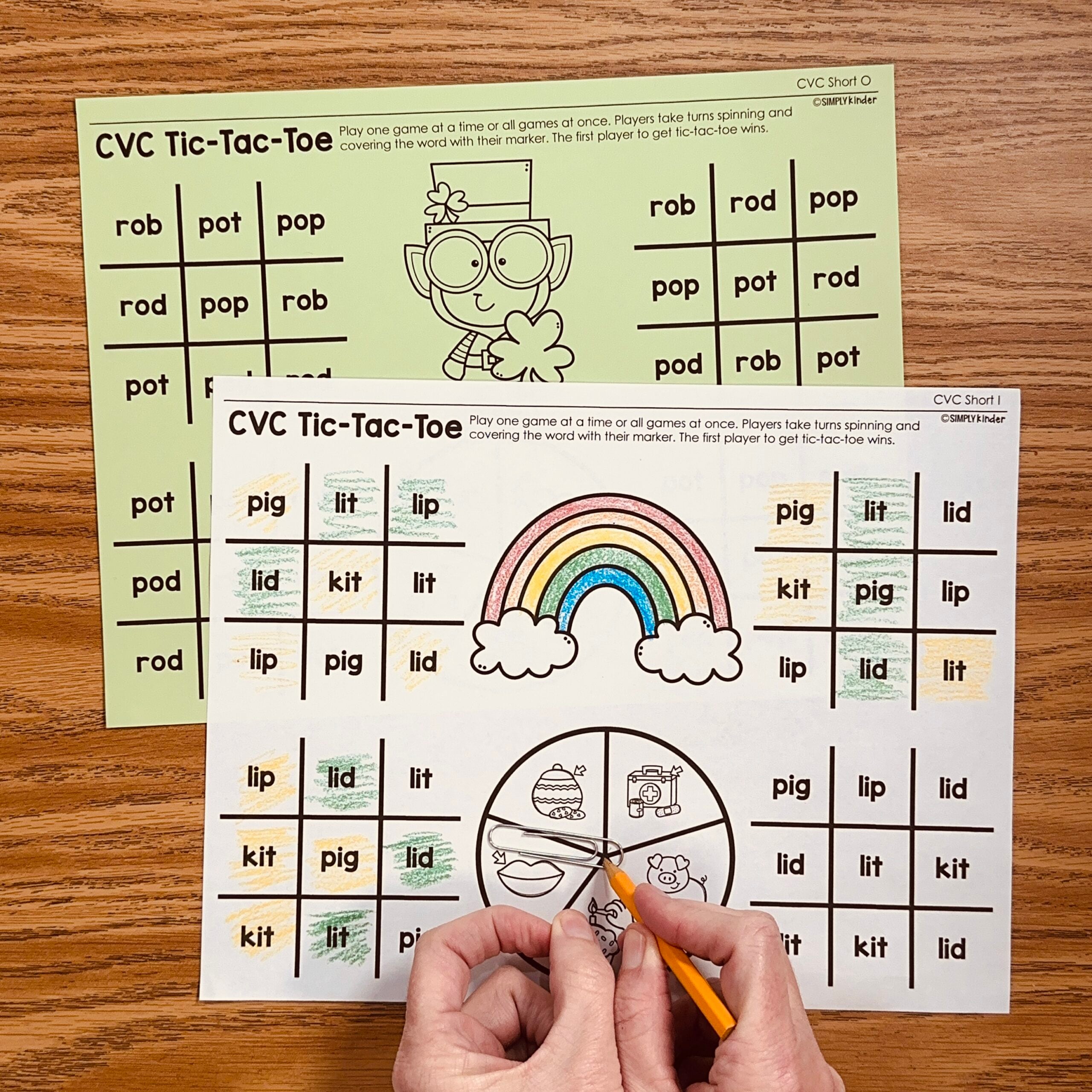 St. Patrick’s Day CVC No Prep Games - Tic-Tac-Toe - Simply Kinder ...