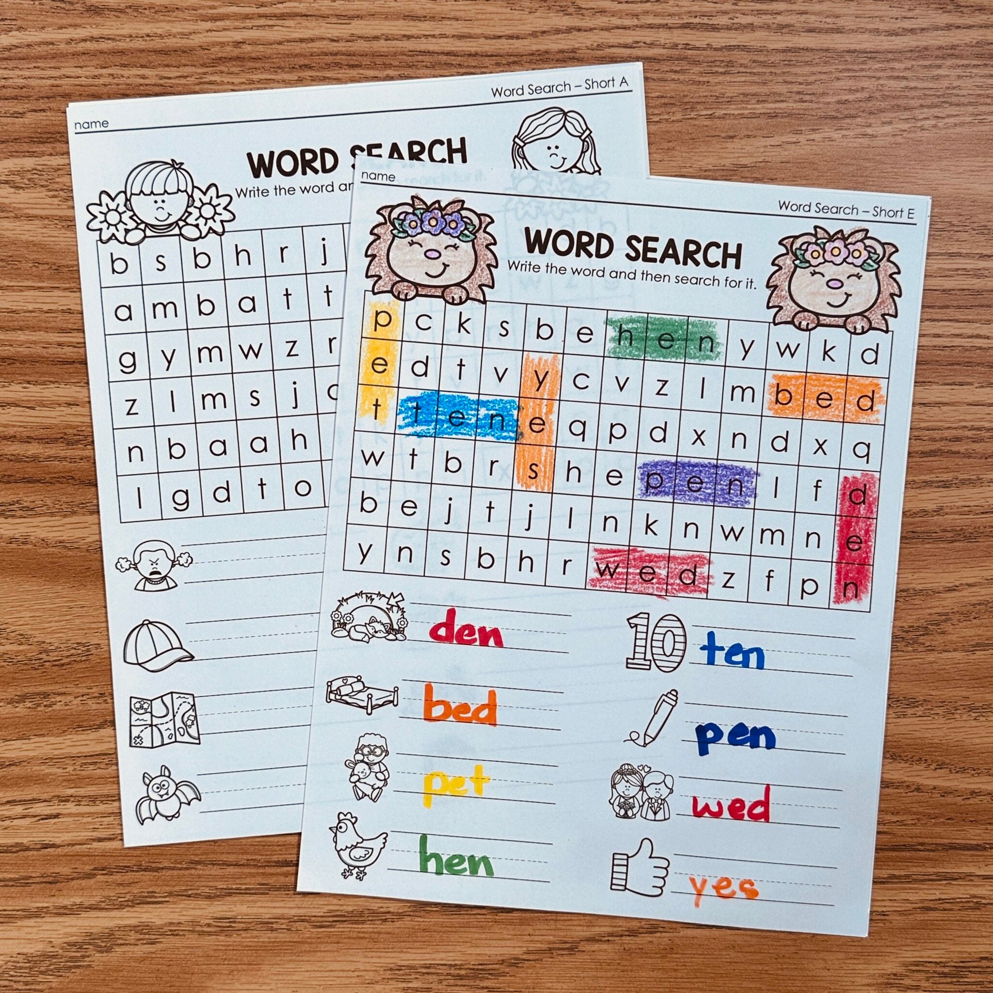 Spring CVC Word Search Printables - Simply Kinder + Printable Membership