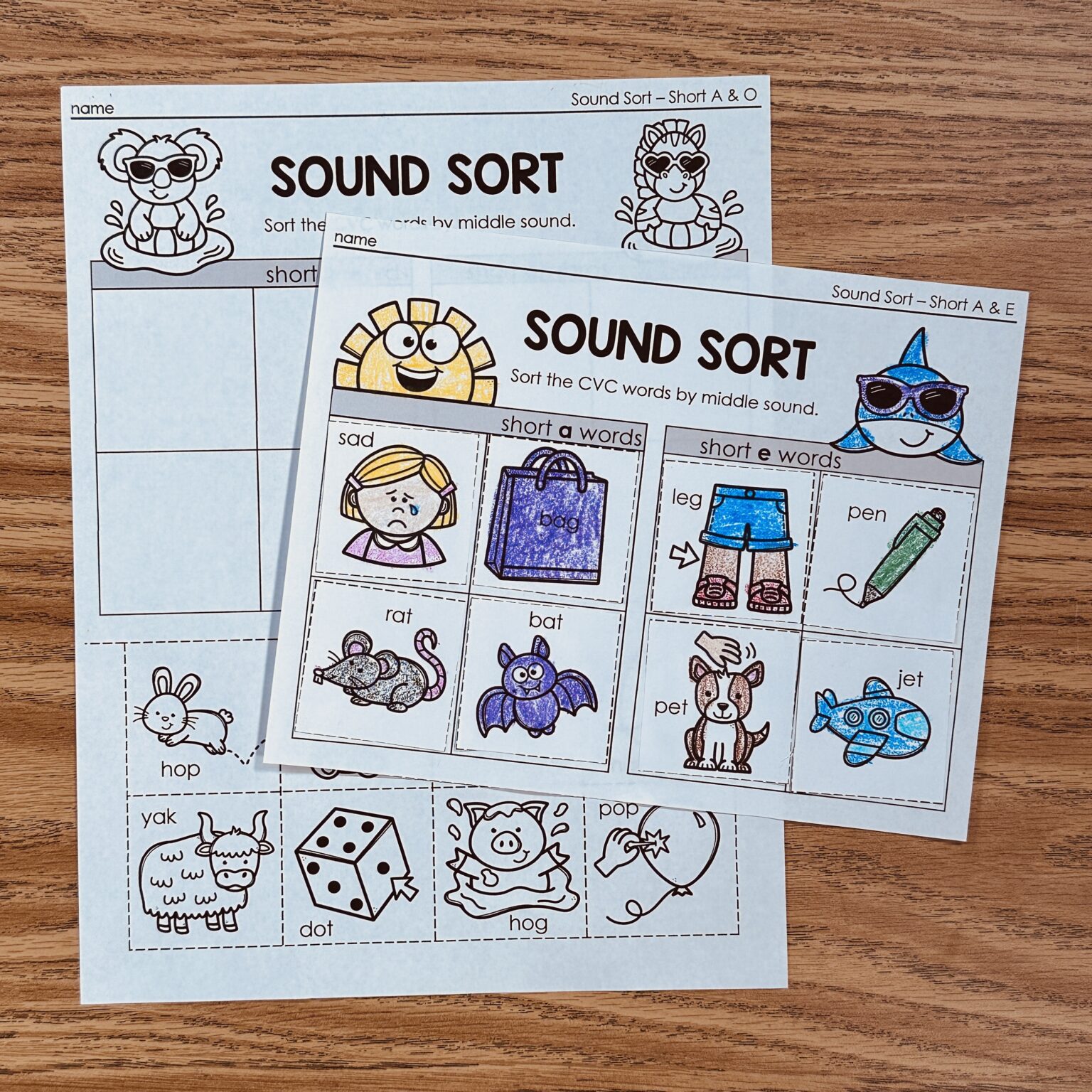Summer CVC Sound Sort Printables - Simply Kinder + Printable Membership