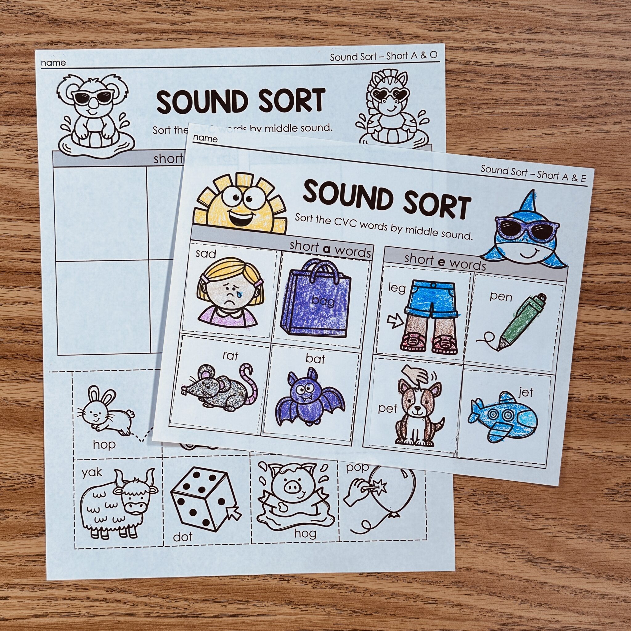 Summer CVC Sound Sort Printables - Simply Kinder + Printable Membership