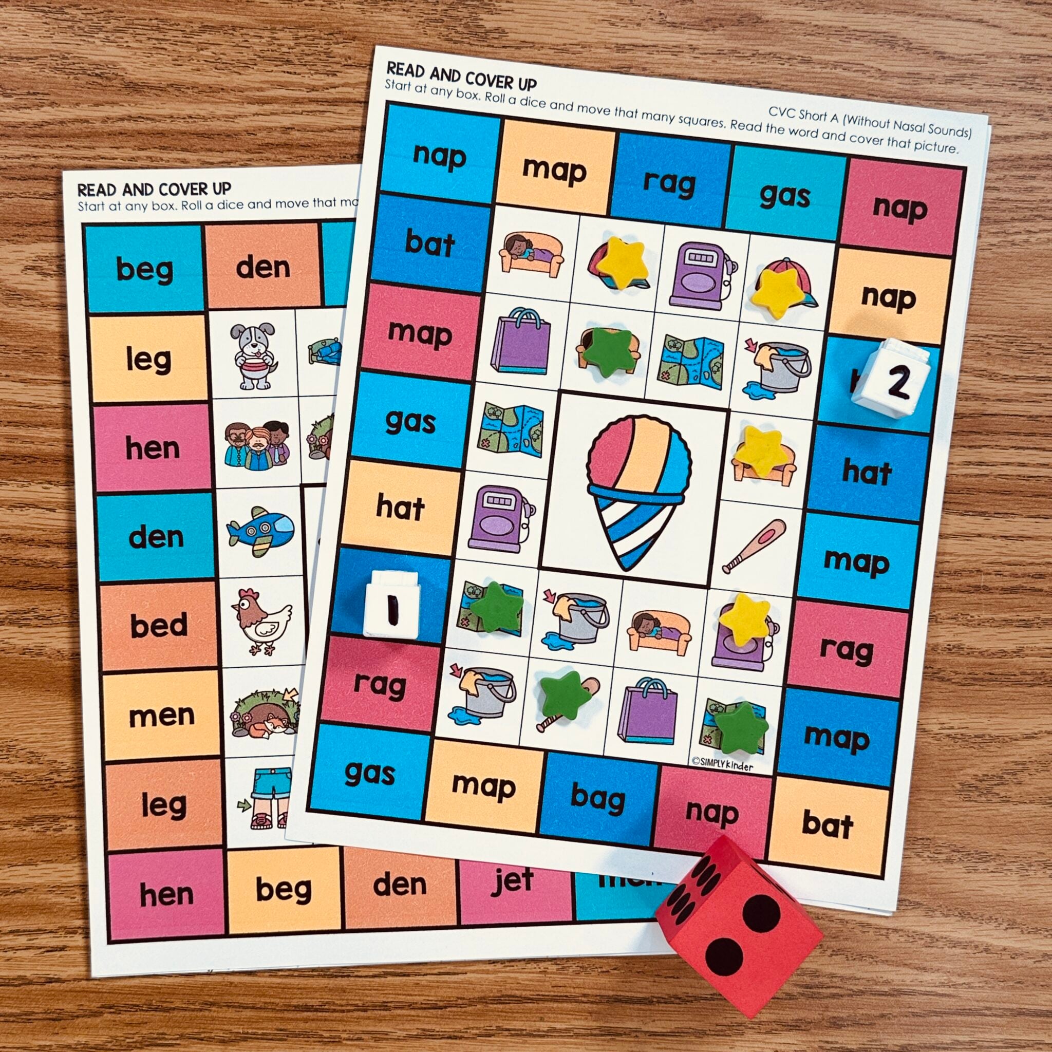 Summer CVC No Prep Games - Read And Cover Up - Simply Kinder ...