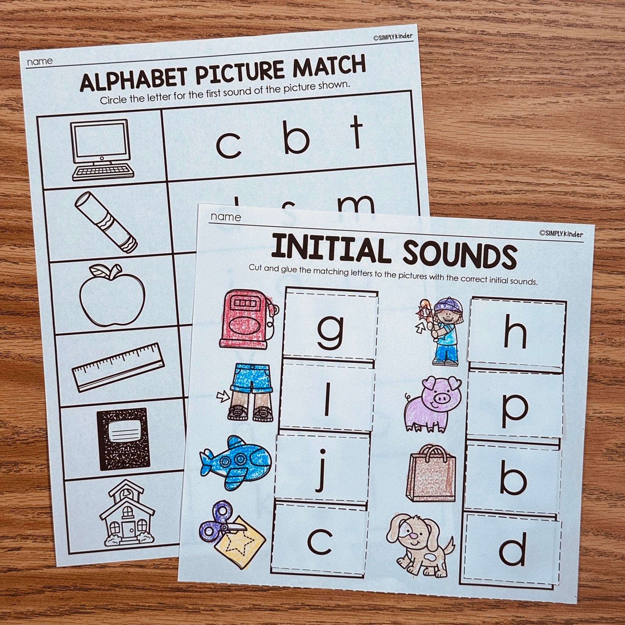 July No Prep Initial Sound Printables - Simply Kinder + Printable ...