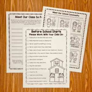 Back to School Parent Pack for Open House