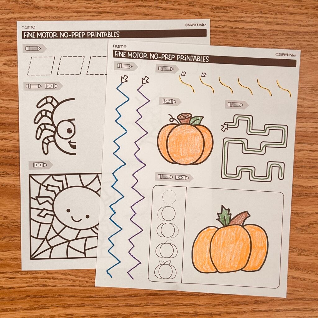 October Fine Motor No Prep Printables